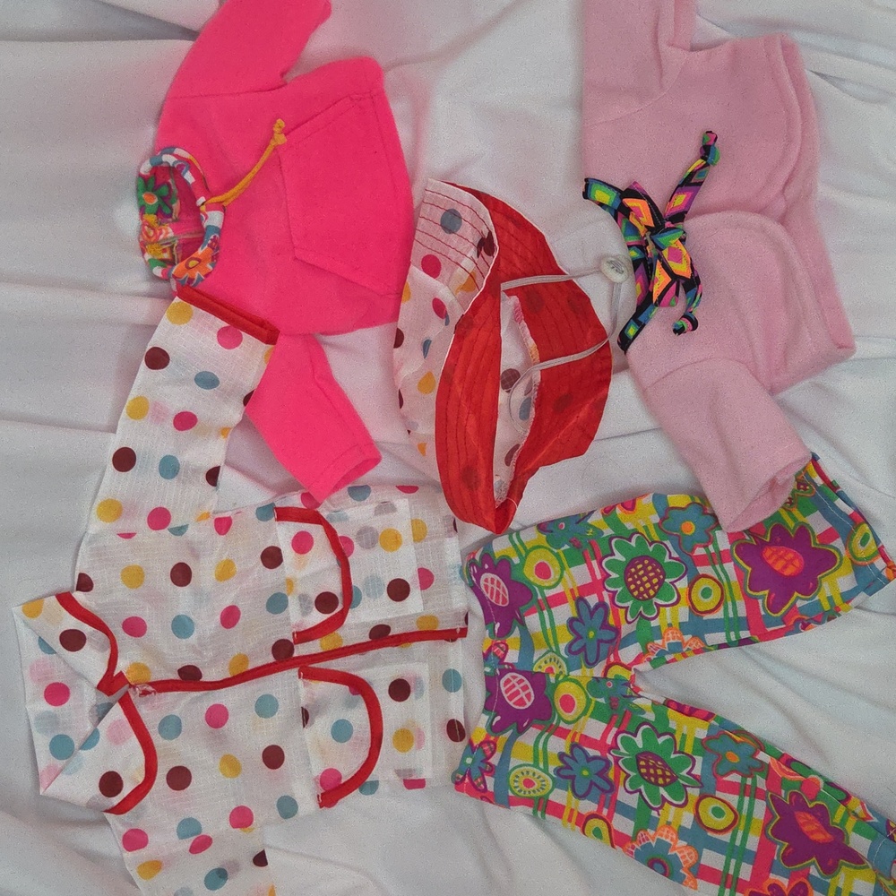 Vintage 90s Doll Outfits + New Raincoat With Hat Fits American Girl